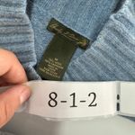 Orvis Charles F  Sweater Womens Medium Blue Mock Neck Cable Knit Wool Blend Photo 2