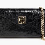 ANINE BING NWT Elly croc embossed leather envelope clutch bag with strap black Photo 0