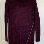 Iz Byer iZ‎ Byer women’s maroon thick knit cowl neck zip sweater XS Photo 0