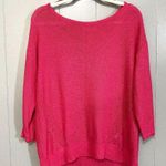 Anthropologie Mayfield Hot Pink Linen Blend Boatneck Boho Slouchy Sweater S Photo 0