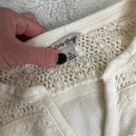 Lucky Brand  Crochet Blouse Top Womens Small Ivory Crochet Lace Boho Photo 3