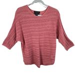 Tahari 100% Linen Pink 3/4 Dolman Sleeve Open Knit Lightweight Sweater Size S Photo 0