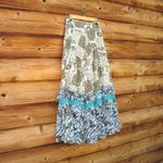 Anthropologie Blue Cream Patchwork Maxi Skirt Photo 4