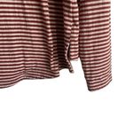 Madewell Women Top S Red Tan Striped 1/4 Button Popover Soft Rustic Western Photo 7