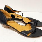 Think! Women’s Size 10.5 Black Leather Minimalist Ankle Strap Sling Back Stacked Photo 3