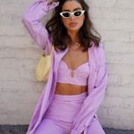 Camila Coelho  Elliot Shirt Dress In Pink Lilac 100% Cotton Photo 3