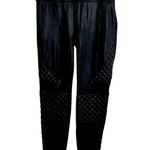 Spanx Womens Very Black Quilted Moto Faux Leather Leggings Size Small Black Photo 2