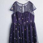 Unique Vintage  X Magnolia Place Navy Tulle Star Embroidered Dress Photo 0