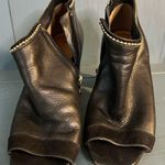 Coach Black Leather Open-Toe Ankle Boots | Size 7 Photo 0