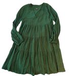 Maeve Anthropologie Tiered Mini Dress Long Sleeve Casual Green S Photo 3
