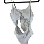 Womens Monokini One Piece Swimsuit Removable Cups Cutouts Lace Up White L Size L Photo 0