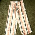 Loft  Striped Wide-Leg Linen Pants with Tie Waist size M NWT Photo 3