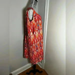 Caribbean Joe NWT  Multicolor Rayon Dress Cold Shoulder. V Neck. Sz: M. Photo 3