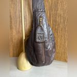 Anne Klein Vintage  for Calderon Brown Leather Hobo Shoulder Bag 90s Retro Chic Photo 2