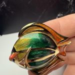 Liz Claiborne Colorful Enamel Fish Brooch Pin Gold Tone Signed LC Photo 13