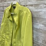 Ming Wang  Womens L Jacket Green Coat Open Front 3/4 Sleeves Back Adjustable Belt Photo 8