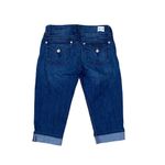 Hudson Jeans Hudson Malibu Capri Cropped Cuffed Hem Back Pocket Button Flap Jean Shorts Photo 43