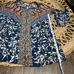 Umgee  Boho Paisley Print Dress Sz Med Dress 3/4 Bat Sleeve Flowy Skirt Photo 6