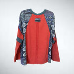 easel Size S  Mixed Print Paisley Jersey Top in Boho Red Photo 4