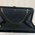 Vintage Black Velvet Evening Bag Gold Serpentine Chain Handle Photo 4