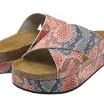 Free People Sidelines Flatform Sandals Candy Snake Blue Pink Women’s Size 9 US Photo 2