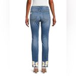 Driftwood  Colette Daisy Embroidered Straight Leg Jeans Size 30 in Light Wash Blu Photo 2