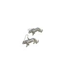 Silver brushed lioness figurine dangle earrings Photo 6