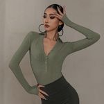 Latin Dance Bodysuit for Women Sexy V Photo 0