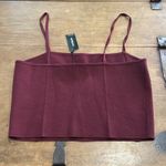 EXPRESS Woman’s  Sweater Crop Top Maroon Size Medium NWT Photo 2