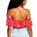 Free People Cha Cha Off-The-Shoulder Top Raspberry Sorbet Fuchsia Hot Pink XS Photo 6
