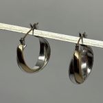 Two Tone Hoop Earrings Gold Silver‎ Twisted Design Women's Jewelry Heavy Photo 3