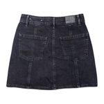 American Eagle  Black Denim Mini Skirt Women’s 00 High Rise A-Line Button Front Photo 1
