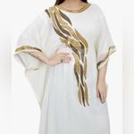 Elegant White with Gold beading maxi beach dress or Kaftan Made in India Size undefined Photo 7