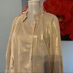 Badgley Mischka  Metallic Gold Tan Thin Jacket Size Small S Photo 6