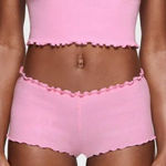 SKIMS  Track Logo‎ Pointelle Mini Shorts Bubble Gum Pink 4X Photo 0