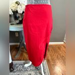 Anthropologie Maeve Red Bow Embroidered Midi Pencil Skirt Size M Photo 3