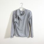 ALBION FIT Albion Zip Up Hoodie Sweatshirt Large Black White Stripe Photo 3