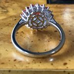 Natural Red Sapphire Moissanite Sterling Silver Ring Size 10 Photo 3