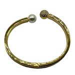 NEW REAL SIMPLE fashion gold bracelet with a pearl and mesh ball at each end Photo 9