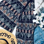 About A Girl Bohemian Printed Flare Wide Leg Soft Pants Photo 0