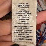 Soft Surroundings Navy Blue Orange Floral Embroidered Tunic Top Boho XL Photo 3