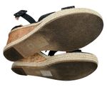 Journee Collection Telyn Espadrille Wedge Sandals Black Faux Leather Size 6.5 Photo 11