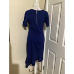 Reiss  Navy Blue Scoop Neck Ruffle Hem Sheath Dress Size XS Photo 2