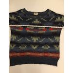 Denim & Supply Ralph Lauren Blue Aztec Scoop Neck Top Sweater Sz M Photo 4
