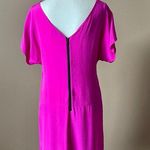 Milly | Silk Fuchsia Pink Plunging Back Dress Sz 8 Photo 2