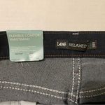 Lee Womens Plus Relaxed Fit Straight Leg Dark Wash Flex Waistband -16 Short Photo 3