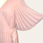 Asos design pretty pale blush wrap around style pleated dress Purple Size 14 Photo 7