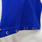 Vintage Lisa International Royal Blue xl vest 100% boiled wool full zip up FLAWS Photo 10