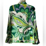 ZARA Green and Purple Button Down Shirt Photo 2