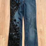 Roberto Cavalli Vtg RARE  Jeans Black Embroidered & Beaded Half Lined Inside Sz L Photo 0